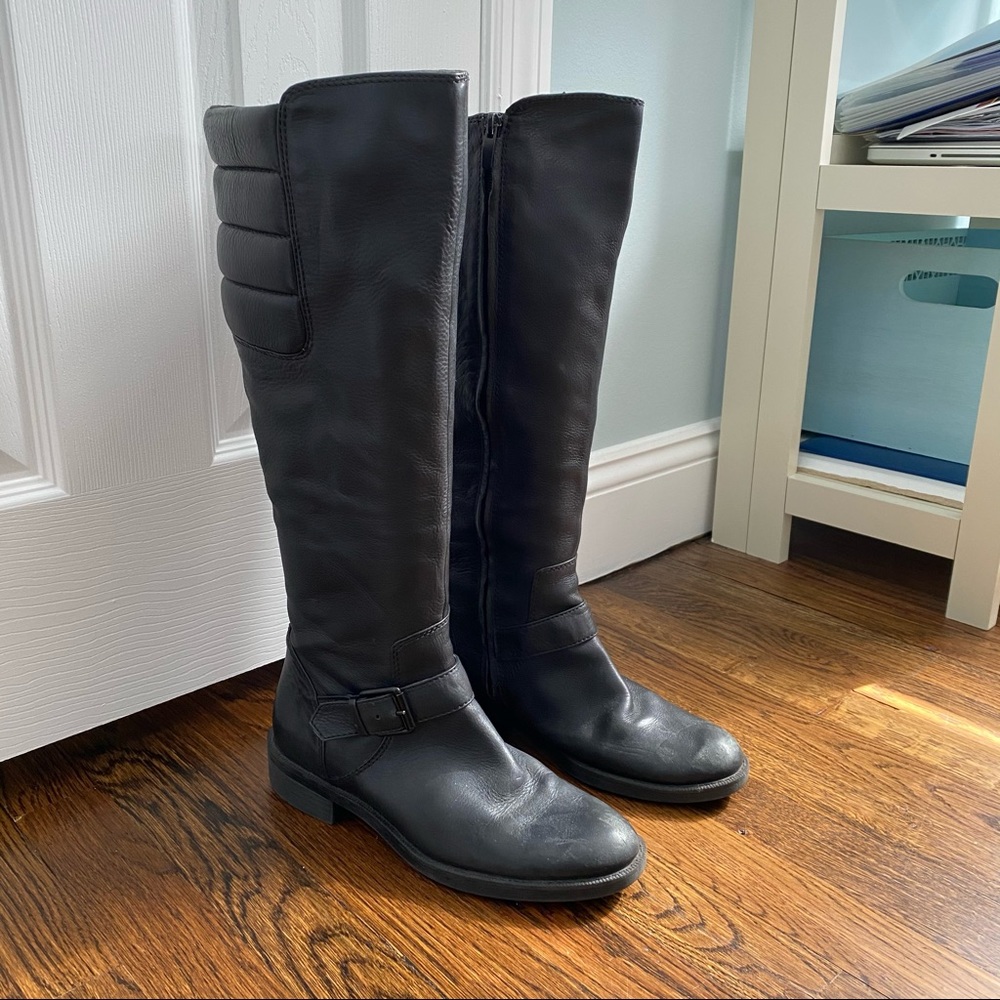 ENZO ANOIOLINI BLACK LEATHER riding Boots